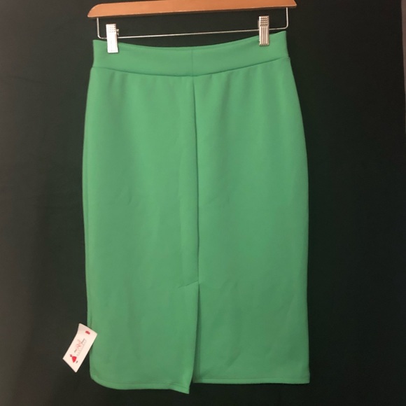 Joyce Large Green Stretch Pencil Skirt - Picture 3 of 5